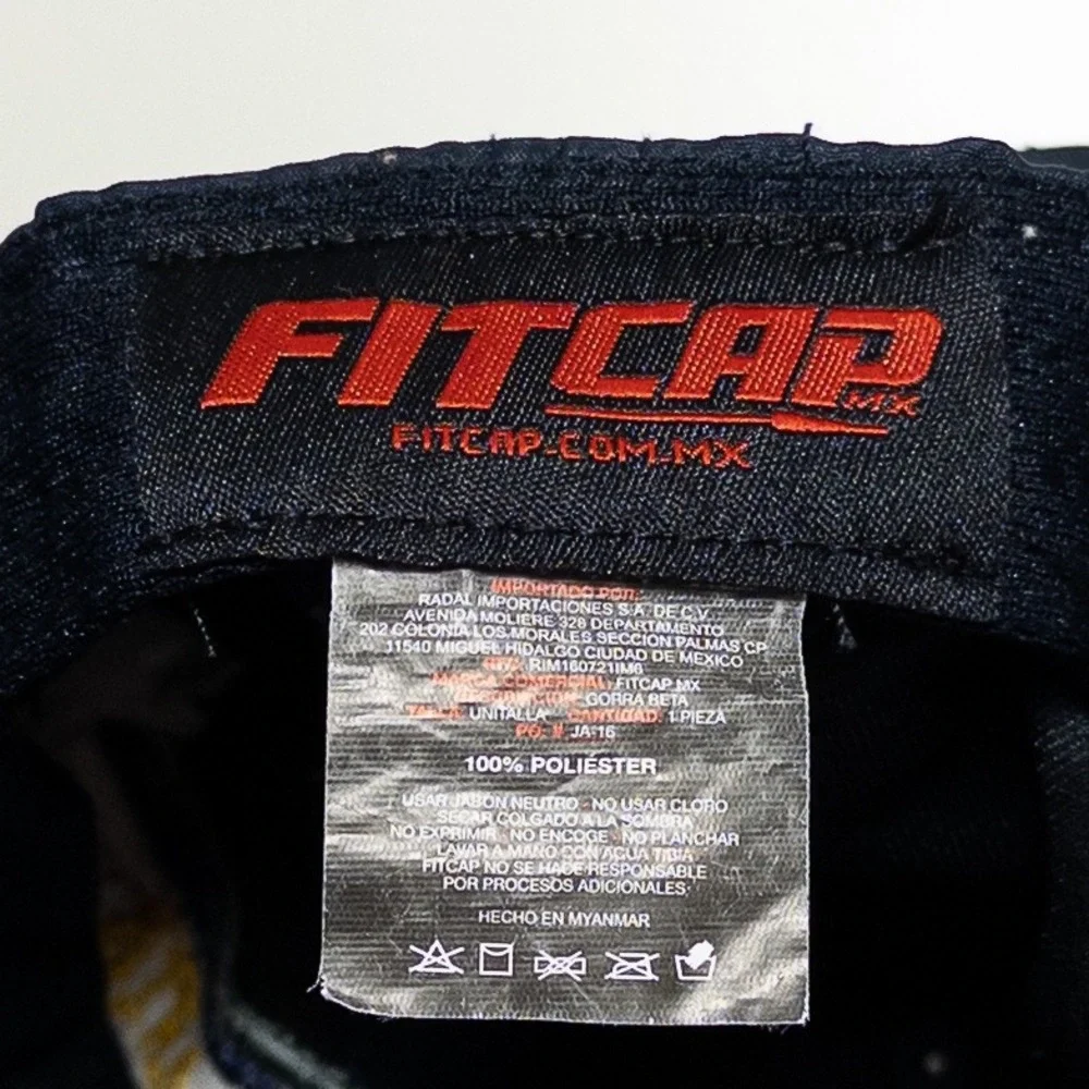 FITCAP Puerto Vallarta Navy Blue Embroidered Baseball Cap One Size Strap Back